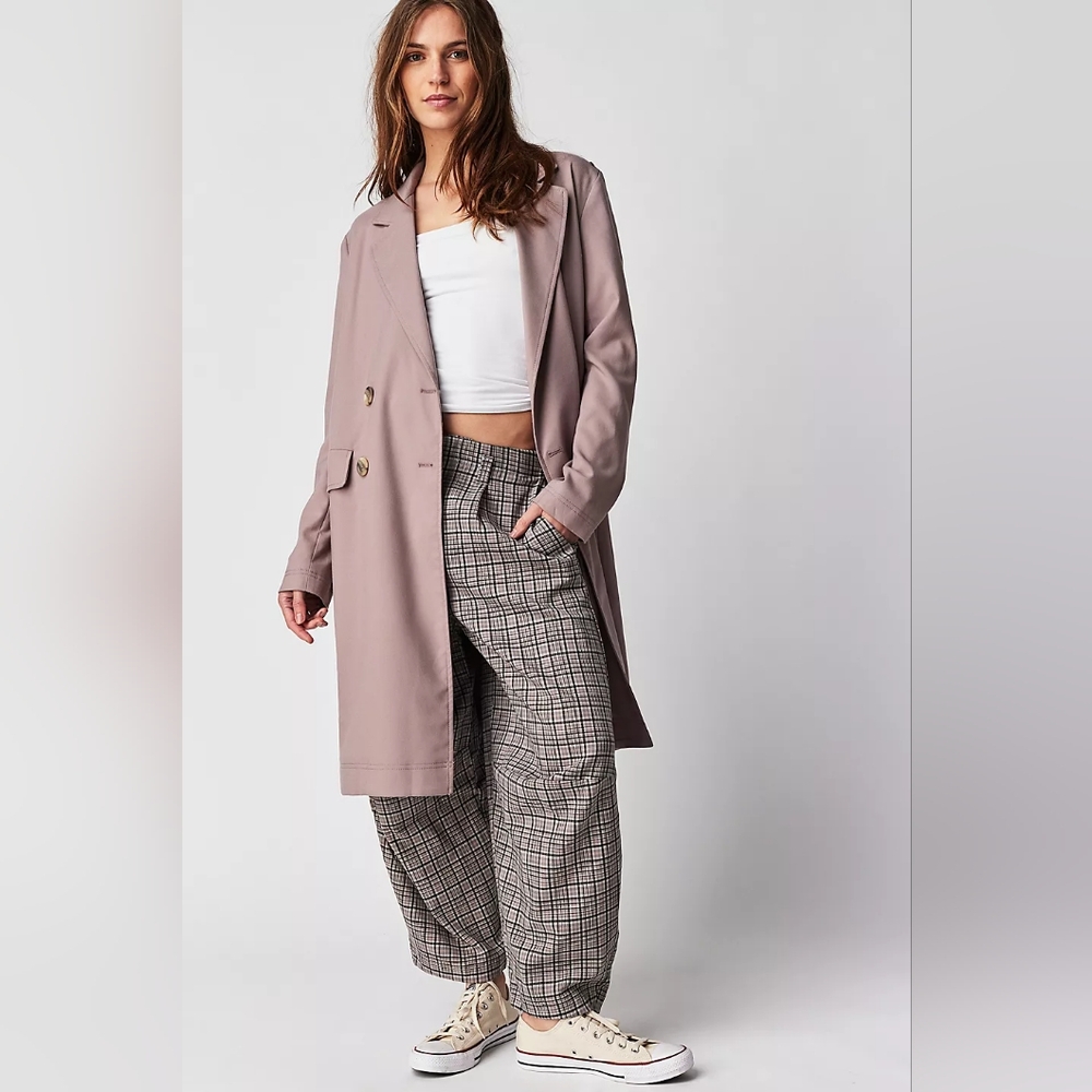 Free People Turning Point Trousers (Dust Combo Plaid)